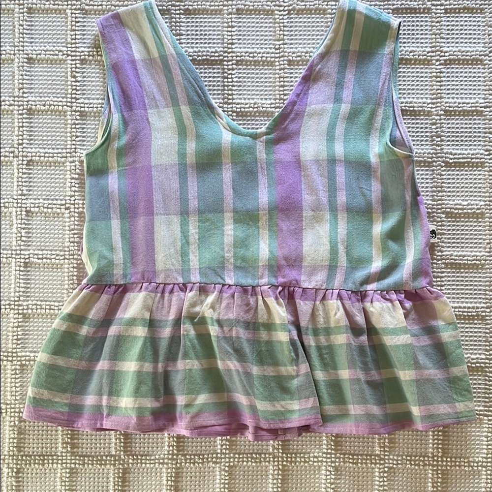 Pastel Plaid Sleeveless Top
